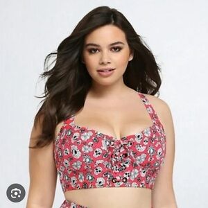 Torrid Pink Skull Bikini Top